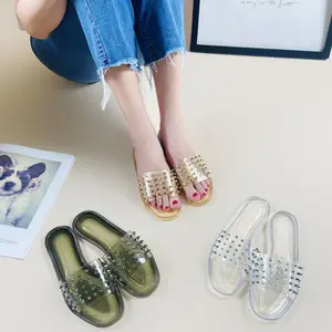 High Quality Jelly Slippers Women Sparkling Rhinestone Design Breathable Summer Sandals for Comfortable Wear