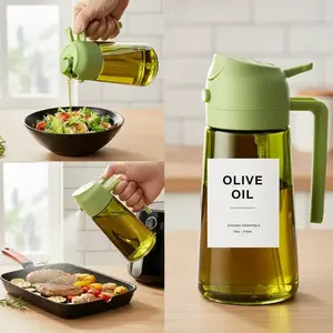 2-In-1 Oil Sprayer & Dispenser Bottle for Cooking, Healthy Olive/avocado Oil Spray for BBQ & Salad Prep, Air Fryer Accessories