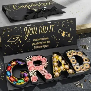 Class of 2026 Graduation Party Favor Box, Fillable GRAD Letter Shaped Cardboard Box, Graduation Gift Box, Candy Treat Box, Snack Gift Box, Graduation Celebration Decor for High School and College Graduates