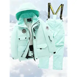 Kids Ski Suit Set, Heavy Duty Warm Boys&Girls Snowsuit with Lining, Windproof Ski Jacket&Pants, Thermal Insulated Outdoor Ski Gear, Winter Snow Wear for Children Toddlers&Youth, Multi-Color Available