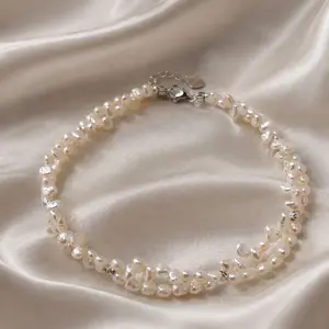 Natural Freshwater Pearl Anklet Creamy White Summer Vibe Beach Women's Fashion Accessory Fit Ankle 23''-24'' Boho Vintage Style