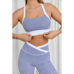 Astoria LUXE BALANCE Signature Sports Crop - Blue Lattice