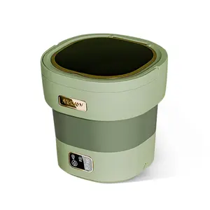 12L Mini Portable Washing Machine and Dryer, Folding Compact Small Washer Fully Automatic 3 Cleaning Modes Collapsible Camping Washer for RV Dorm Travel Hotel Laundry,Green