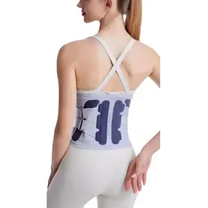 Lower Back Support Brace waist trainer, Breathable Back Compression Belt for Men Women Adjustable Lumbar Support Belt for Bonus 3 additional pads (Small 24-28 AT THE BELLY)