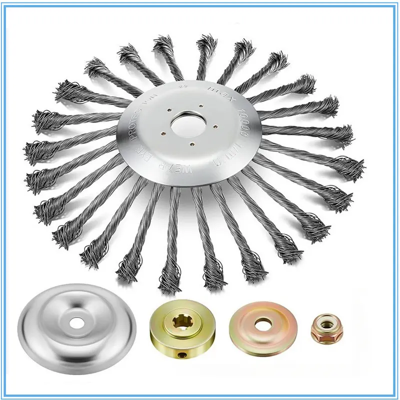 Wire wheel weeding brush, twisted wire disc type grinding wheel, lawn mower, twisted wire bowl type, steel wire beating head steel wire cutter trimmer head universal grass trimmer accessory trimmer blade steel wire