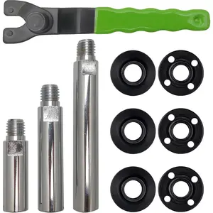 5/8"-11 Angle Grinder Extension Shaft Connecting Rod with Grinder Adjustable Spanner Wrench Flange Nut kit Car Polisher Airway Buff Extender Rotary Extension Kit (3" & 4" & 5.5")