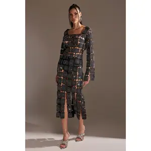 ONLY ONE OF ME RHINESTONE MIDI DRESS