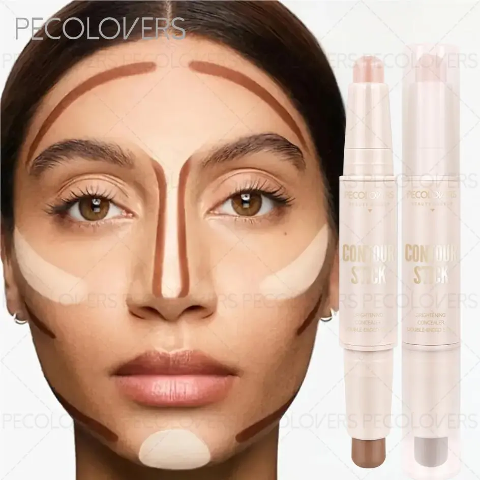 1PC Dual-Ended Contour Stick & Concealer, Contouring Stick, Waterproof Sweatproof，Highlighter Stick，Matte Finish