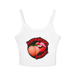 Jamaican Peach Crop Top, Summer Tank Top, Cute Casual Wear, Beach Vibes, Gift for Her, Festival Fashion