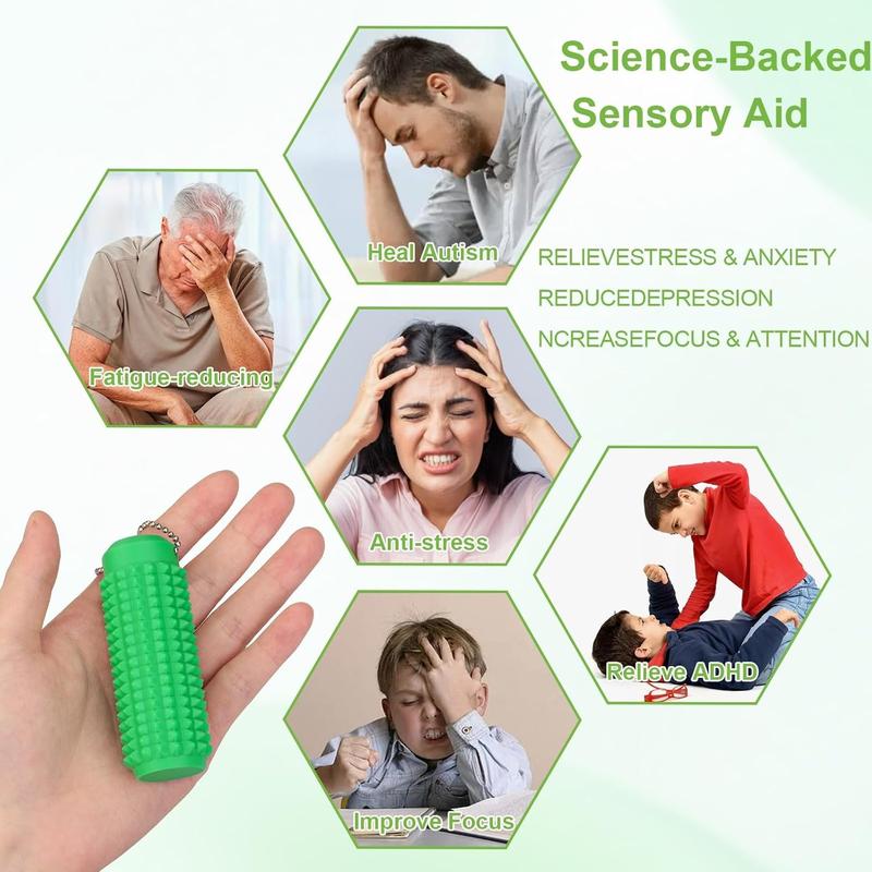 Little Ouchies Fidget, Portable Stim Tool, Pocket Mini Fidget Toy for Adults, Pain Stim Fidget, 3D Printed Venting Key Pendant, Spiky Grippie Stim Keychain for Anxiety Relief Positive, Novelty Gifts