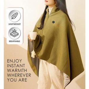 USB-Powered Heated Shawl & Lap Blanket for Home Office Washable Multi-Temperature Modes Lightweight Breathable Portable Heater