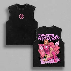 Invincible Vintage Washed Shirt, Atom Eve Pink Superhero Graphic Tee