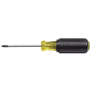 Klein Tools 603-3 #1 Phillips Head Screwdriver with 3-Inch Round Shank and Cushion Grip Handle