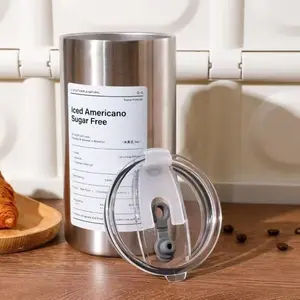 Stylish American Coffee Mug, High Aesthetic 304 Stainless Steel Insulated Cup, Portable Straw Cup with Ice Cubes, Simple Design