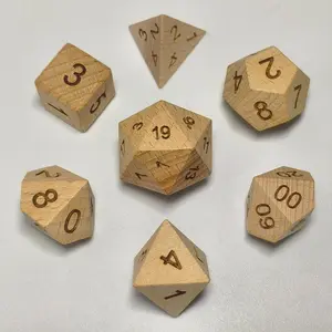 Dnd Wooden Pointed Dice, Perfect Holiday Gift, Tabletop Game Dice, Role Playing Dice, Trpg Accessories, Ideal for Gamers