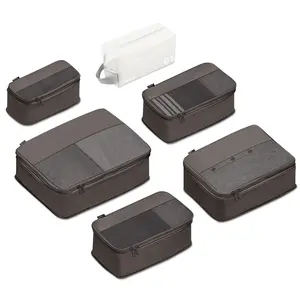 6 Set Compression Packing Cubes for Travel Essentials, Luggage Organizers for Suitcases and Backpacks, Space Saving Storage Bags