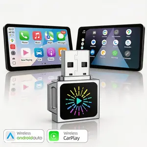 2026 Mini Metal Dual Mode Wireless Carplay Adapter, Compatible with iOS and Android, Wired to Wireless Converter, Carplay and Android Auto Plugin, Portable Carplay Adapter