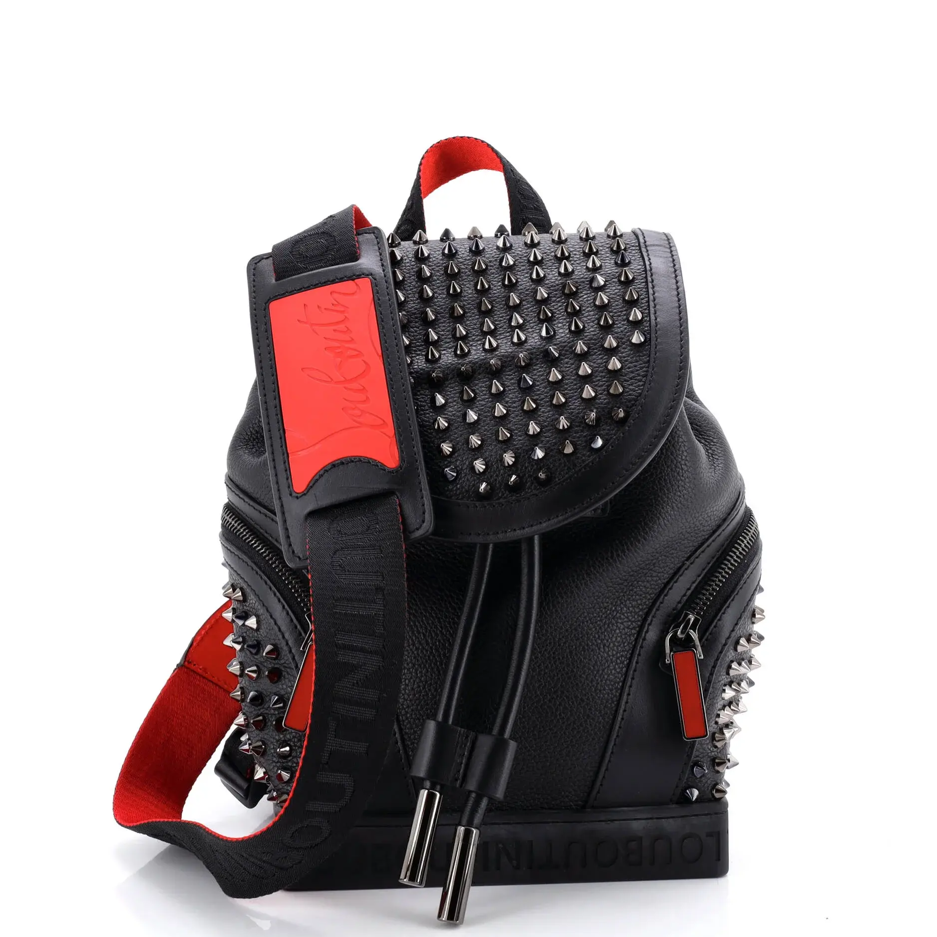 Pre-owned christian louboutin Leather Backpacks Explorafunk Backpack Spiked Small by Rebag