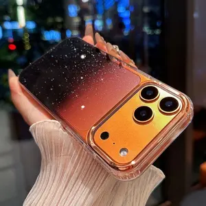 Dreamy Star Sky Gradient Glitter Case For iPhone 17 Air 16 15 14 Plus 13 12 Mini 11 Pro Max Bling Shiny Shockproof Clear Cover