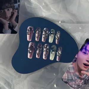 RosePop | BTS-Inspired Press-On Nails (Premium Coffin)