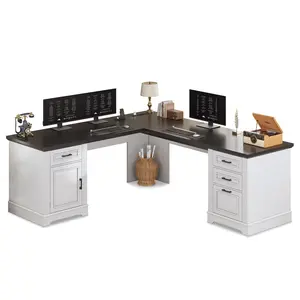 69 Inches L Shaped Computer Desk White