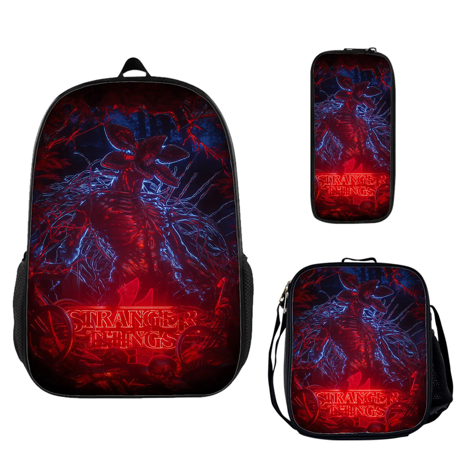 Jujutsu Kaisen 3-Piece Backpack Set, Lightweight Anime Cartoon Oxford School Daypack with Insulated Lunch Box and Pencil Pouch for Teen Boys & Girls, Back To School Haul, Insulated Lunch Bag, Graphic, Holiday, Camping, High-Definition Prints, Hiking, One