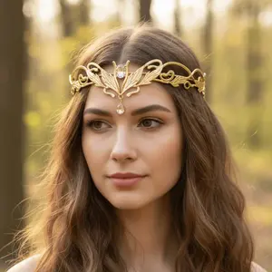 The King of Fashion and Retro - The Circular Fairy Crown - Elegant Forehead - Queen's Decorative Accessories - Glamorous Punk Goddess - Flower Garland