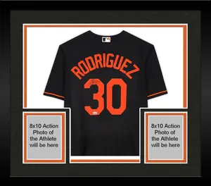 Framed Grayson Rodriguez Baltimore Orioles Autographed Black Nike Replica Jersey - Fanatics Authentic Certified