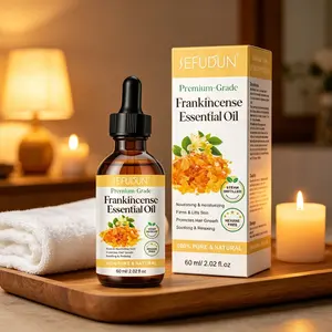 Sefudun Frankincense Essential Oil 60ML, Full Body Massage Skincare Oil, Facial Hair Care Aromatherapy Multi-Use Oil