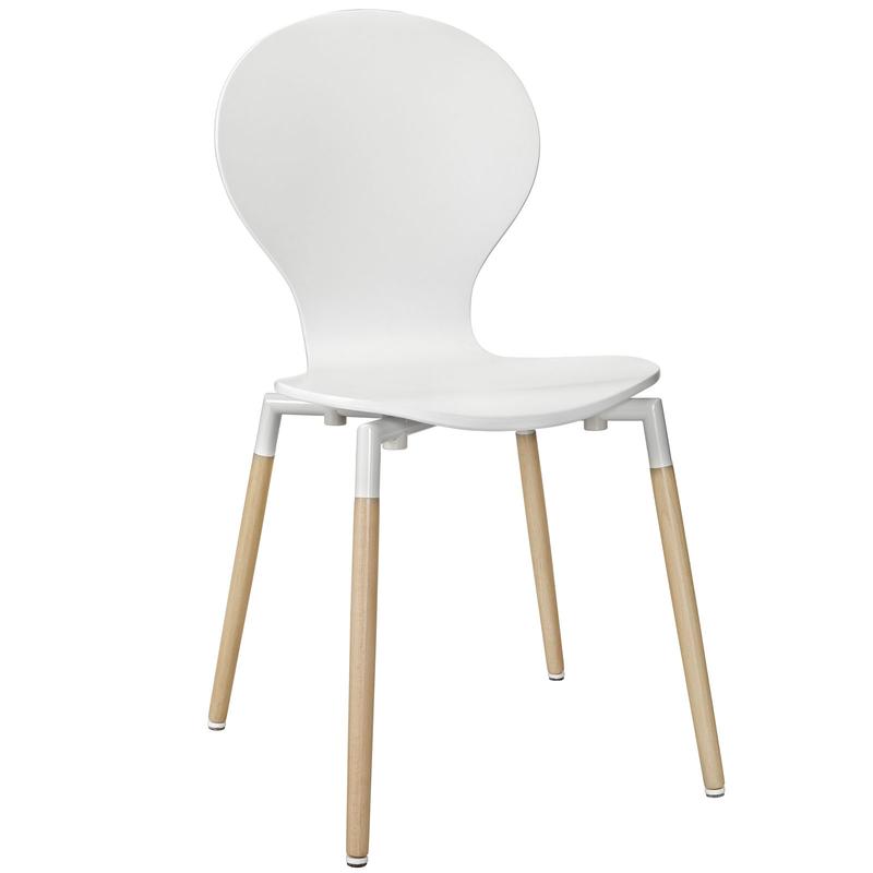 Modway Path Dining Wood Side Chair in White