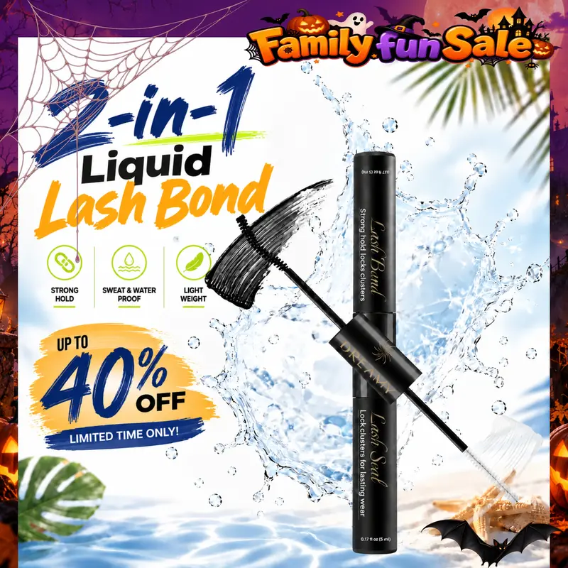 DREAMYBOND 2-in-1 Bond & Seal Cosmetic Cluster Lash Glue Set for Adults - Waterproof Strong-Hold Adhesive, Odorless Eyelash Remover Option, DIY-Friendly for Beginners, Ideal for DIY Lash Extensions & Bond & Remove Needs