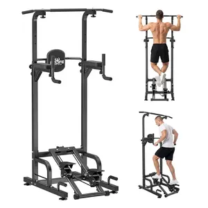 RELIFE REBUILD YOUR LIFE Multi-Function Power Tower with Pull Up Bar & Dip Station, Adjustable Height Home Gym Strength Training Equipment with Stair Stepper, Summerwins