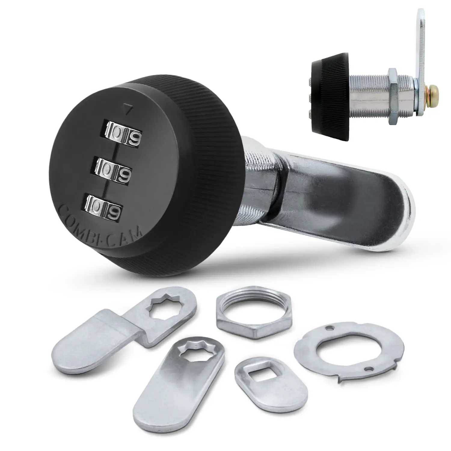 Combi-cam Combinated Lock 7850r - Large Black Cam | Keyless 3-dial Pick-proof Security Metal Locks For Lockers  Doors Drawers Cabinets & More Versatile Durable Rust Resistant