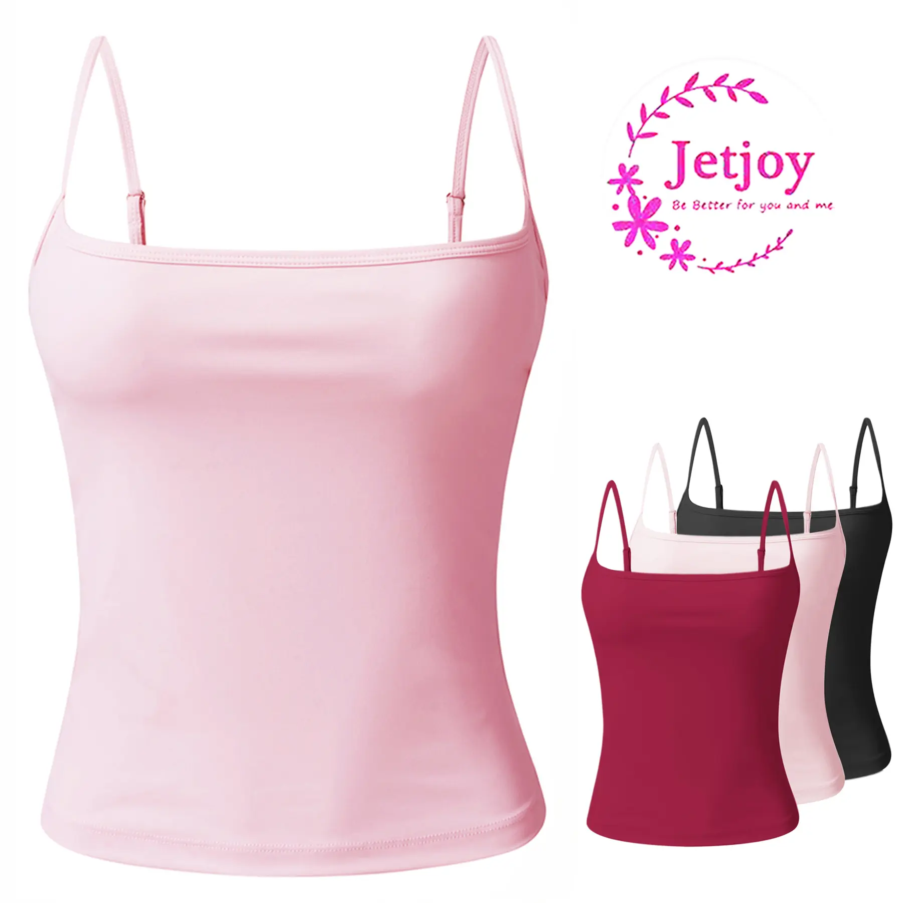Jetjoy Women's Workout Tank Top , Adjustable Spaghetti Straps, Basic Tank Tops for Women Camisole Going Out Tops For Women
