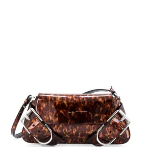 Pre-owned GIVENCHY Patent Leather Shoulder Bags Voyou Shoulder Flap Bag Printed Patent by Rebag