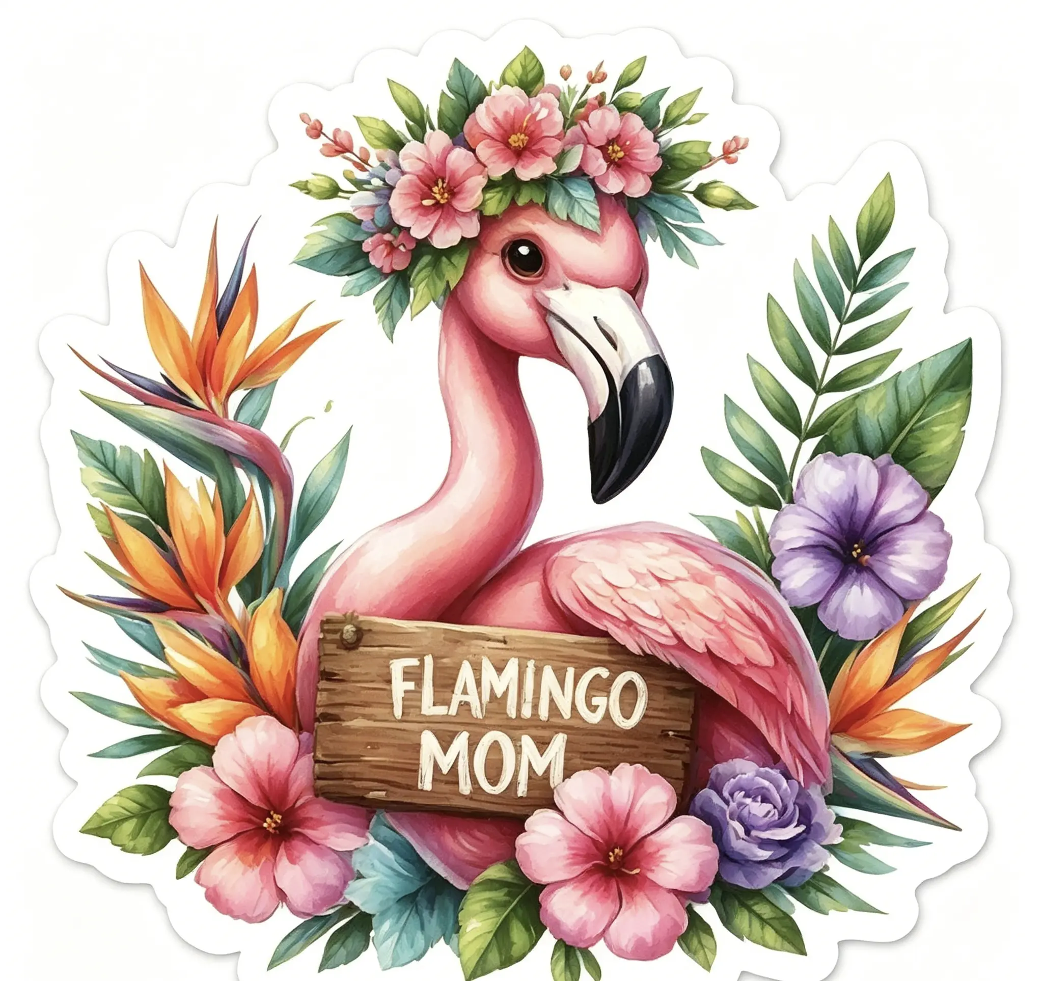 Cute Animal Mom Floral Vinyl Stickers Set, 12Pcs 4 Inch Waterproof Watercolor Animal Mom Decals for Water Bottle, Laptop, Tumbler, Journal, Mother’s Day Gift for Mom