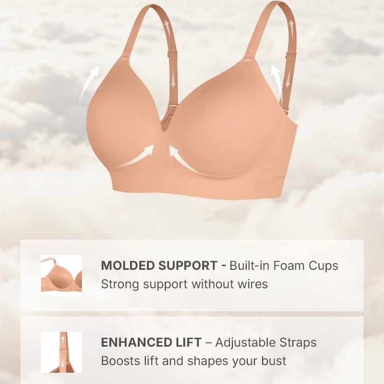 FeelinGirl Wireless Push Up Bra for Women, Seamless Comfort Bralettes No Underwire Supportive Full Coverage Everyday Bras Women Push Up Bra  Comfortable Fabric Casual Womenswear Soft Adjustable Comfy Smooth TikTokShopBlackFriday Halter Neck