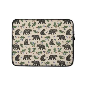 Woodland Bear Laptop Bag –  Lightweight Protective Neoprene Case