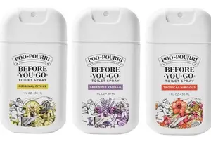 Poo-Pourri Before-You-Go Pocket Toilet Spray, Travel Essentials, 1 Fl Oz, Spring Variety 3 Pack, Each Up to 50 Uses, On-The-Go Bathroom Odor Deodorizer with Essential Oils, TSA Approved Size, 3 Scents