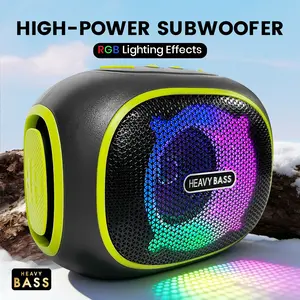 Premium Wireless Speaker with TWS Dual Interconnection, 3D Stereo Surround Soundbox, Portable Bluetooth Subwoofer Home Audio System with Handle, Creative Tech Gift for Adults Friends