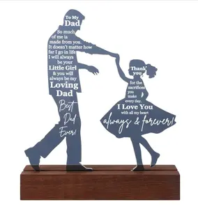 Dad Gifts from Daughter for Birthday Father's Day Christmas Valentine's Day Easter Present - Meaningful Sentimental Dancing Acrylic Plaque Keepsake Desk Decor for Bonus Step Papa Daddy