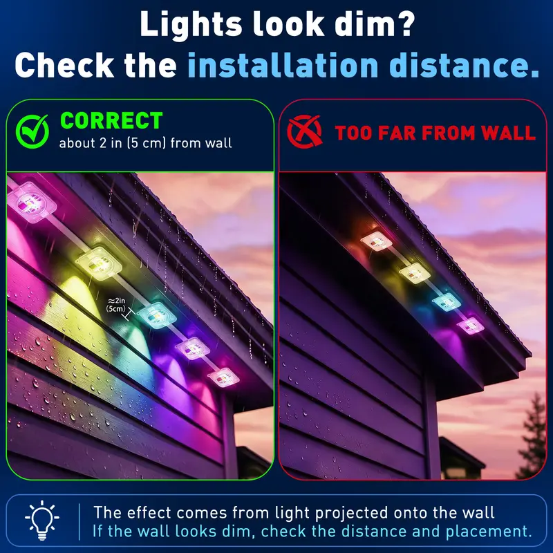 SINLEY Permanent Outdoor Lights,Waterproof LED RGB IC Landscape Lighting - IP67 Rated, Smart App & Remote Control, DIY Scene Modes, Music-Sync Glow, Yard & Party Lights for Garden Eaves, Christmas Decor christmasdecor,home decor