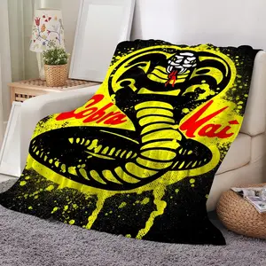 C-Cobra K-Kai Throw Ultra Soft Flannel Cooling Throw Blanket Cozy Warm Lightweight Nap Blanket, Skin-Friendly Breathable No Shedding, Summer Air Conditioner Blanket for Sofa Bed Office Chair, Perfect for Travel Camping Home Use