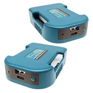 2 Packs Battery Adapter Fast Charger Rack For Makita 18V Lithitum Battery Portable Adapter With 5V USB Port 18W Type-C Port Fast Charging for Outdoor Working and Daily Power Supply