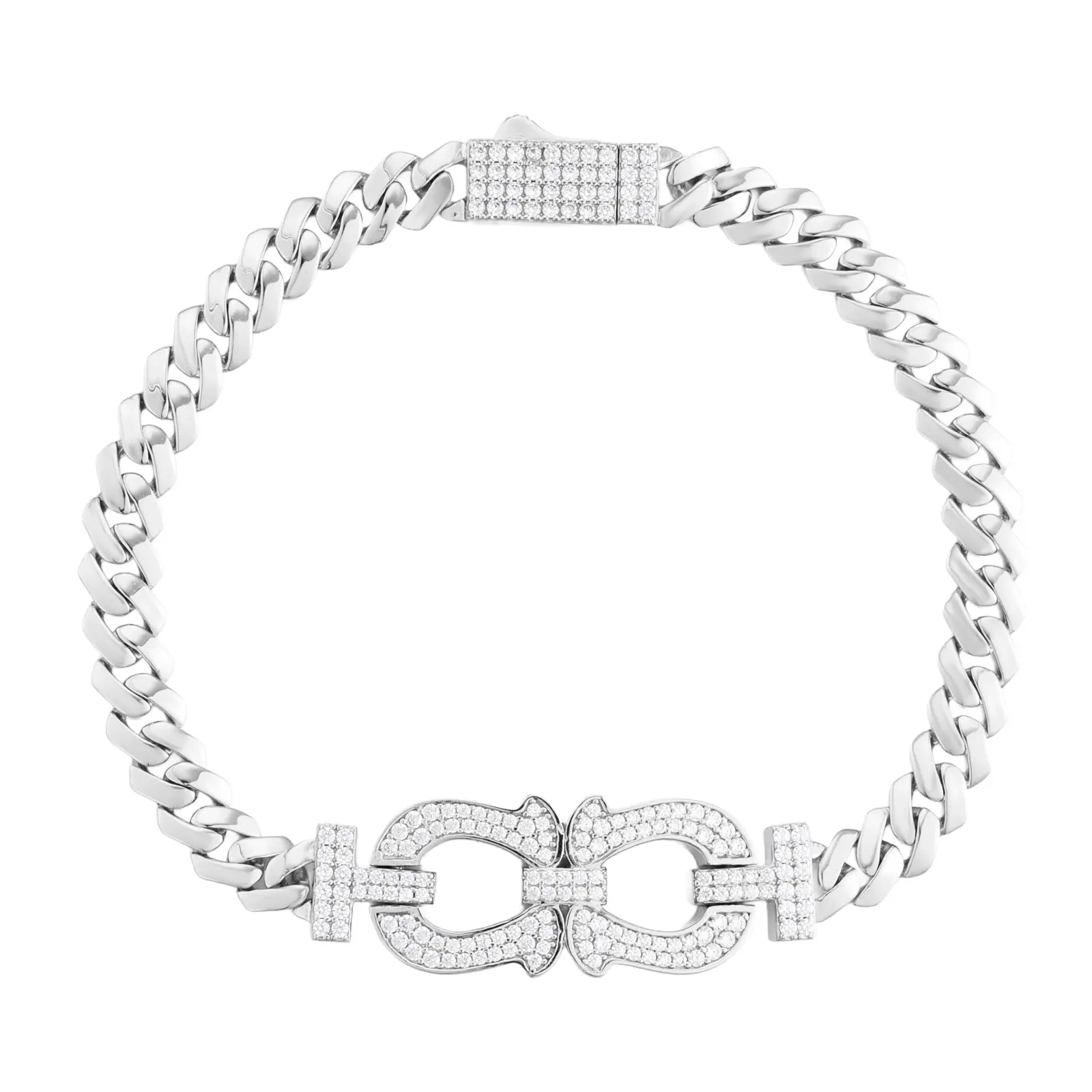 Horseshoe Bracelet UCCIYO Lab-Created Moissanite Chain Bracelet S925 Sterling Silver【#B463】