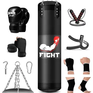 Punching Bag Set for Adults, 4FT Heavy Boxing Bag Set with 12 OZ Boxing Gloves, Suitable for MMA Karate Kickboxing Boxing Muay Thai  at  or Gym - Unfilled Heavy Bag