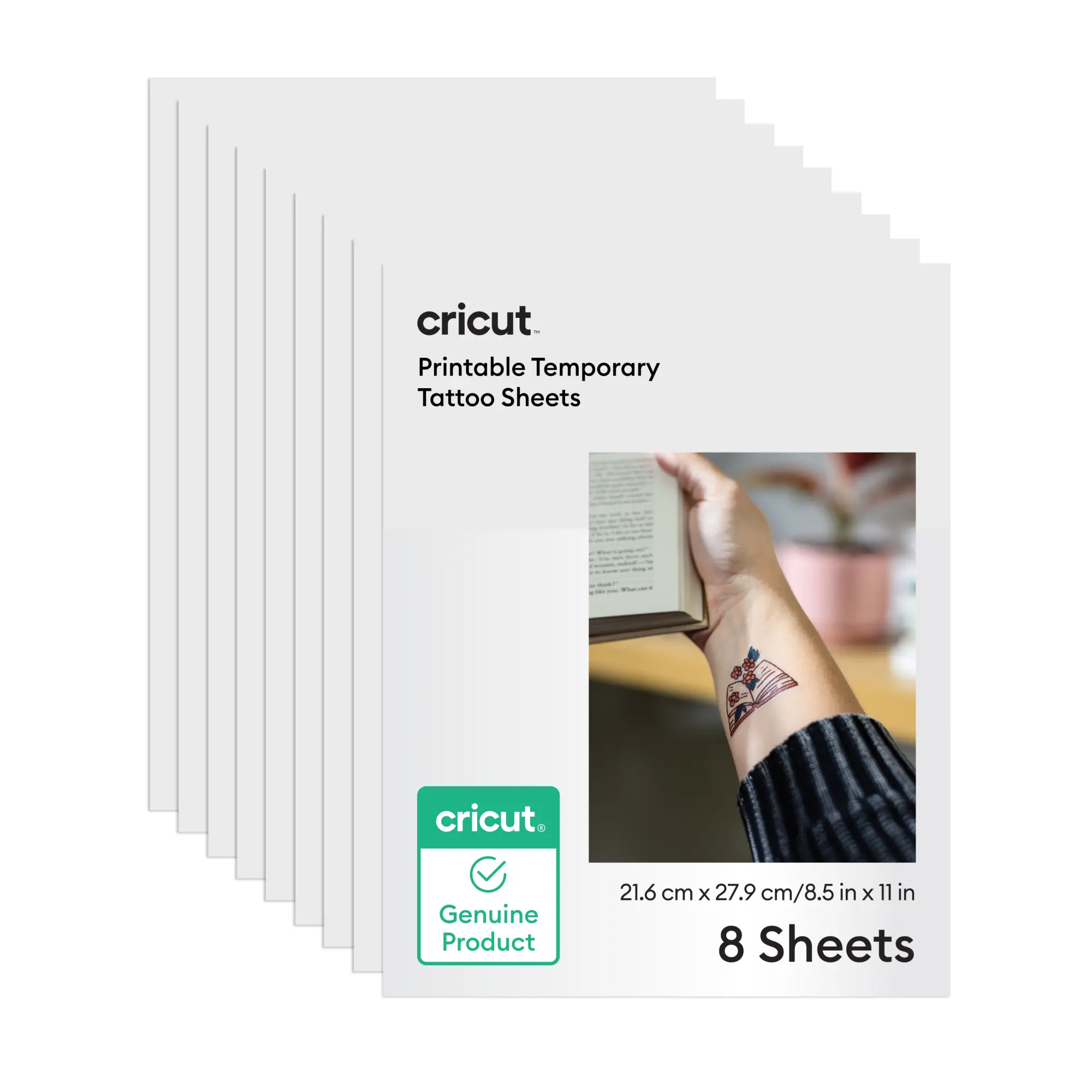 Cricut 8.5 in x 11 in Printable Temporary Tattoo Sheets 8 Count