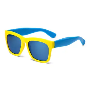 Kids' Color Block Sunglasses Lightweight UV Protection Mirror Lenses Durable Comfortable Summer Shades for Boys Girls Ideal for Beach School Outdoor Play