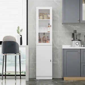 FUFU&GAGA  80" Kitchen Pantry, Combined Bookcase Kitchen Cabinet Display Cabinet Pantry Shelf Furniture