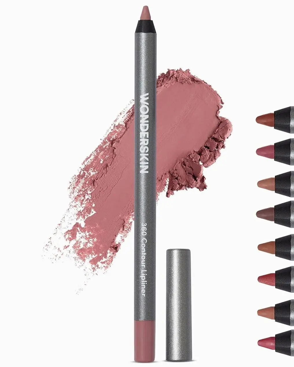 (1pcs) Wonderskin Lipliner Pencil - 360 Contour Lipliner, Long Lasting, Sharpenable, Waterproof and Transfer-Proof Brown Lip Liner Pencil (Saddle)